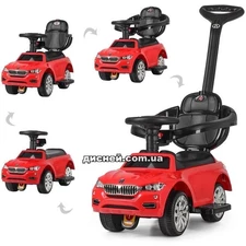 Детская каталка-толокар 7662-3 BMW, родительская ручка, красная